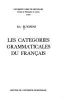 Les catégories grammaticales du français