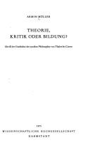Theorie, Kritik oder Bildung?