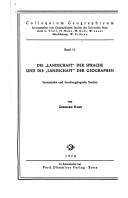 Die "Landschaft" der Sprache und die "Landschaft" der Geographen