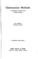 Optimization methods in operations research and systems analysis