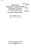 Manuscripts relating to Commonwealth Caribbean countries in United States and Canadian repositories