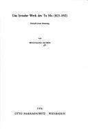 Das lyrische Werk des Tu Mu (803-852)