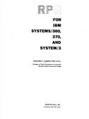 RPG for IBM systems/360, 370, and System/3