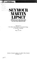 Opportunity and welfare in the first new nation