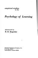Empirical studies in the psychology of learning