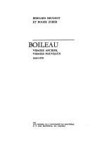 Boileau; visages anciens, visages nouveaux, 1665-1970