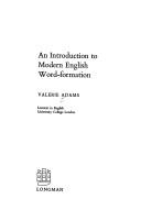 An introduction to modern English word-formation