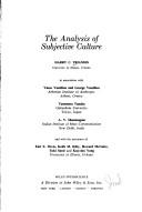 The analysis of subjective culture
