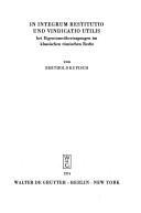 In integrum restitutio und vindicatio utilis bei Eigentumsübertragungen im klassischen römischen Recht