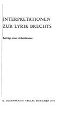 Interpretationen zur Lyrik Brechts