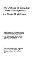 The politics of Canadian urban development