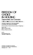 Freedom of choice in housing: opportunities and constraints