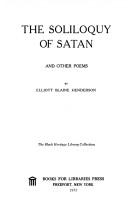 The soliloquy of Satan, and other poems