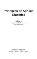 Principles of applied statistics