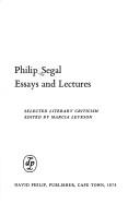 Philip Segal: essays and lectures