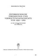 Österreichische Verfassungs- und Verwaltungsgeschichte von 1500-1955