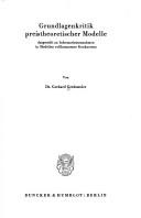 Grundlagenkritik preistheoretischer Modelle