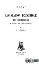 Essai sur la législation économique des Carolingiens d'après les capitulaires