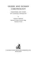Greek and Roman Chronology