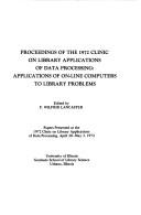 Applications of on-line computers to library problems