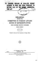 To consider release of dual-use export licenses to Iran and Syria pursuant to section 12(c) of the Export Administration Act