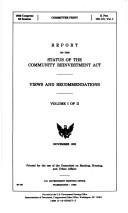 Report on the status of the Community Reinvestment Act