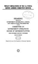 Privacy implications of the U.S. Postal Service address correction services