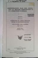 Administration's plan for continued U.S. military participation in U.N. operations in Somalia