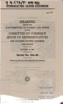 Hydroelectric license extensions