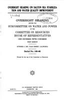 Oversight hearing on Salton Sea stabilization and water quality improvement