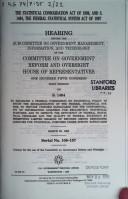 The Statistical Consolidation Act of 1998, and S. 1404, the Federal Statistical System Act of 1997