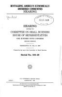 Revitalizing America's economically-distressed communities hearing