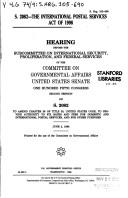 S. 2082, the International Postal Services Act of 1998