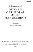 A catalogue of Durham Cathedral music manuscripts