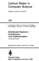 Distributed Systems--Architecture and Implementation