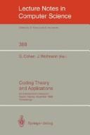 Coding Theory and Applications: 3rd International Colloquium : Toulon, France, November 2-4, 1988