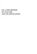 On a New Method of Analysis and Its Applications (Pure & Applied Mathematics)