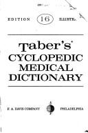 Tabers Dictionary 16/E CB (Taber's Cyclopedic Medical Dictionary)