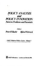 Policy analysis and policy innovation