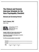 A Clinical and Forensic Interview Schedule for the Hare Psychopathy Checklist
