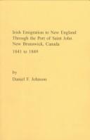 Irish emigration to New England through the port of Saint John, New Brunswick, Canada, 1841 to 1849