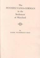 The Pennsylvania-German in the settlement of Maryland