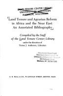 Land tenure and agrarian reform in Africa and the Near East