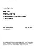 Proceedings of the IEEE 2003 International Interconnect Technology Conference