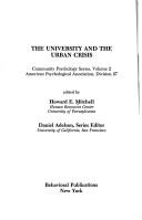 University and the Urban Crisis (Community psychology series)