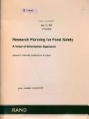 Research planning for food safety