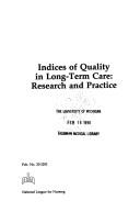 Indices of quality in long-term care
