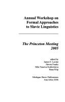 Annual Workshop on Formal Approaches to Slavic Linguistics