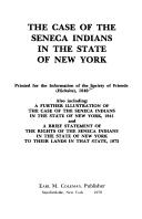 Case of the Seneca Indians in the State of New York
