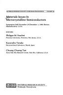 Materials issues in microcrystalline semiconductors